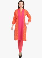 Dees by Dashmesh Pink Printed Kurta