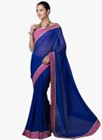 Desi Look Blue Solid Saree