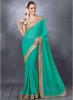 Desi Look Green Solid Saree