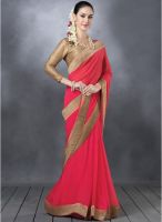 Desi Look Pink Solid Saree