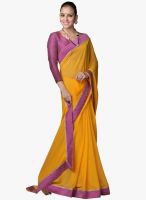 Desi Look Yellow Solid Saree