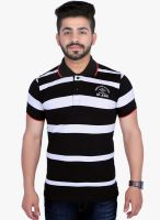 Duke Black Striped Polo T-Shirts