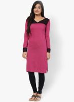 Entropy Pink Solid Kurtis