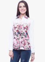 Faballey White Printed Shirt