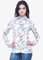 Faballey White Printed Shirt