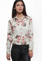 Faballey White Printed Shirt