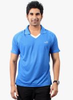 Fitz Blue Solid Polo T-Shirts