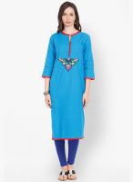 Folklore Blue Embroidered Kurta