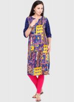 Folklore Blue Printed Kurtas