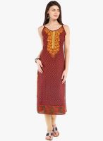 Folklore Maroon Embroidered Kurta