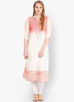 Folklore Off White Embroidered Kurtas