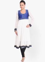 Folklore Off White Solid Kurtas