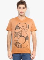 Forca By Lifestyle Orange Round Neck T Shirt