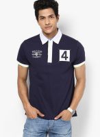 Gas Blue Solid Polo T-Shirts