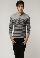Genesis Grey Striped Polo T-Shirts