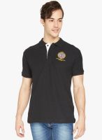 Globus Black Solid Polo T-Shirt