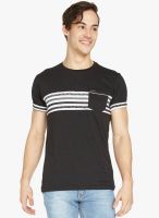 Globus Black Striped Round Neck T-Shirt