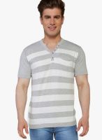 Globus Grey Striped Henley T-Shirts