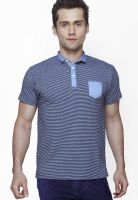 Globus Navy Blue Striped Polo T-Shirt