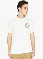 Globus White Solid Henley T-Shirt