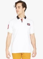 Globus White Solid Polo T-Shirt
