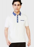 Globus White Solid Polo T-Shirts