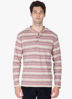 Hypernation Red Striped Henley T-Shirts