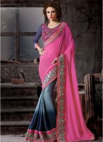 Hypnotex Pink Embroidered Saree