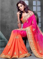 Hypnotex Pink Embroidered Saree