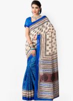 Inddus Blue Printed Saree