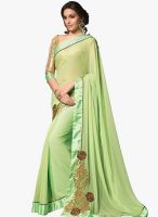 Inddus Green Embroidered Saree