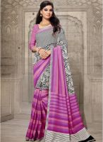 Inddus Purple Printed Saree