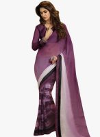 Inddus Purple Printed Saree