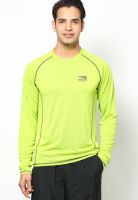 Jack & Jones Green Solid Round Neck T-Shirt