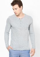 Jack & Jones Grey Henley T Shirt