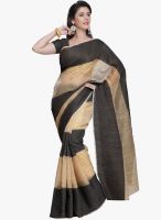 Janasya Black Striped Saree