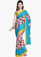 Janasya Blue Checked Saree