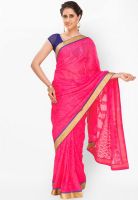 Jashn Pink Embroidered Saree