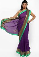 Jashn Purple Embroidered Saree Jashn Purple Embroidered Saree