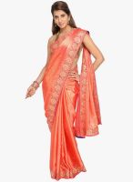 Jashn Red Embellished Saree