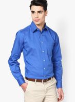 Jogur Blue Solid Slim Fit Formal Shirt