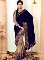 Kalista Fashions Blue Embroidered Saree
