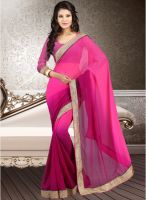 Kalista Fashions Pink Embroidered Saree