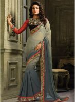 Khushali Fashion Blue Cotton Embroidered Dress Material
