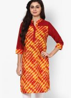 Kira Red Printed Kurtas