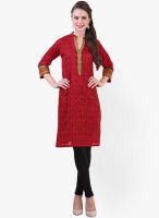 Libas Red Printed Kurtas