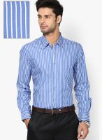 London Bridge Striped Blue Formal Shirt