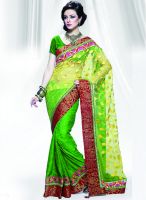 Mahotsav Embellished Green Saree