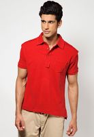 Monteil & Munero Red Solid Polo T-Shirts