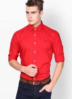 Monteil & Munero Solid Red Casual Shirt
